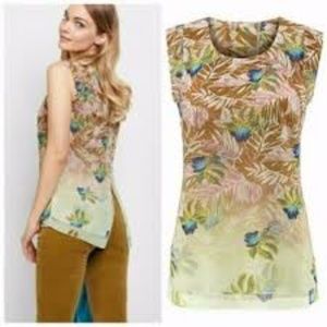 Cabi #5216 parlor top Sz XL sleeveless layered tropical floral layered